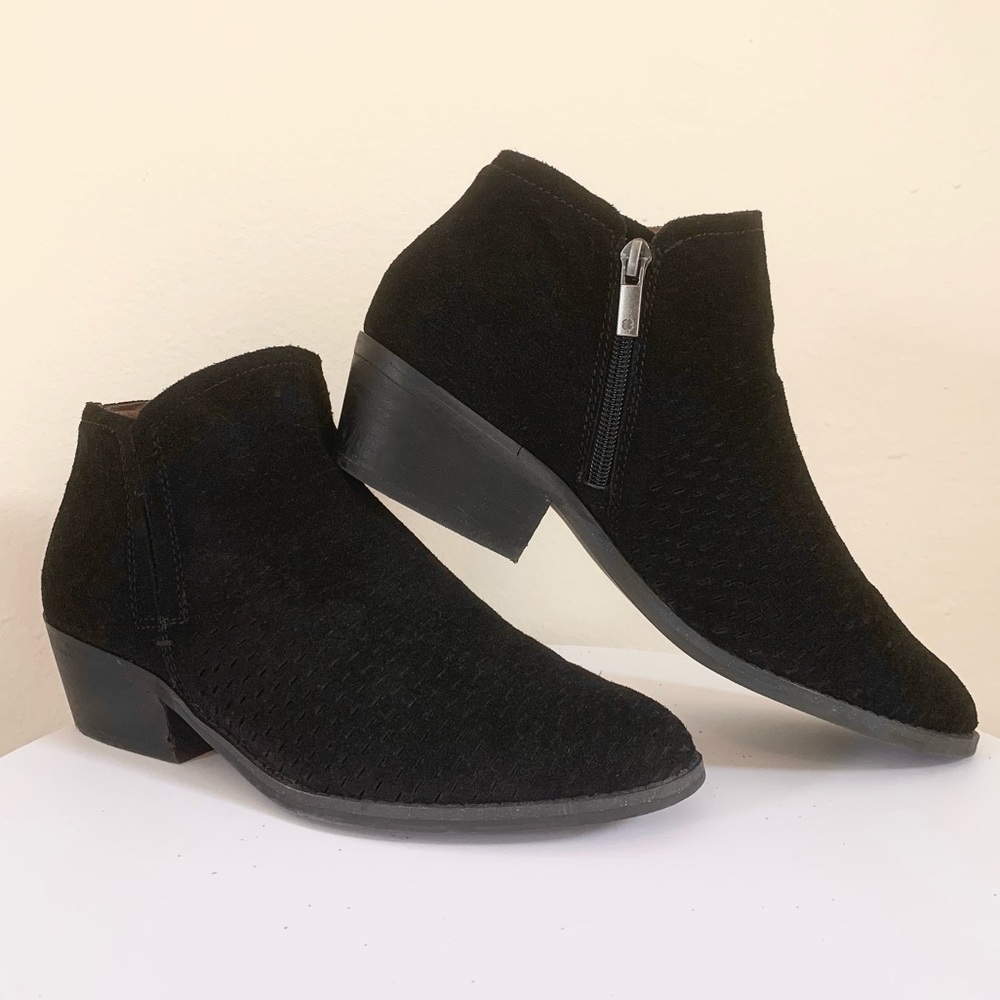 Lucky Brand Fabiana Laser-cut Suede Ankle Bootie